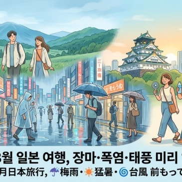 7~8 월 일본 여행 계획, 이것 모르면 낭패 일본 2026 장마철 기간, 일기예보 보는법
